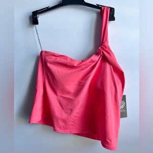 Vince Camuto Women's One-Shoulder Tankini Top Coral Size Large